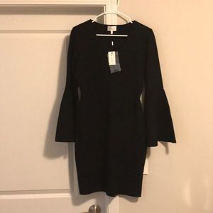 Milly V-neck swing sleeve dress